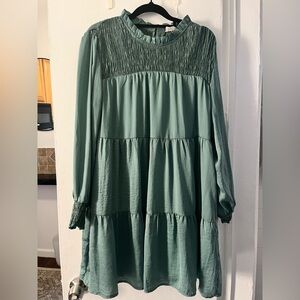 THML Teal Ruffled Dress
